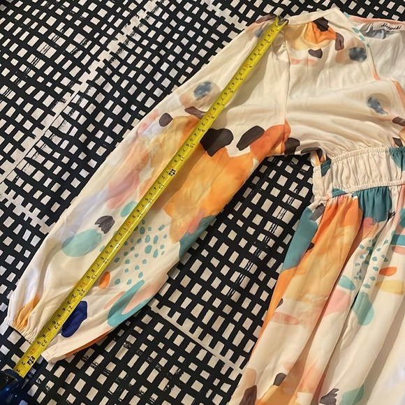 Sissyaki Deep V 3/4 Sleeve Boho Dress Size Medium - Picture 13 of 17